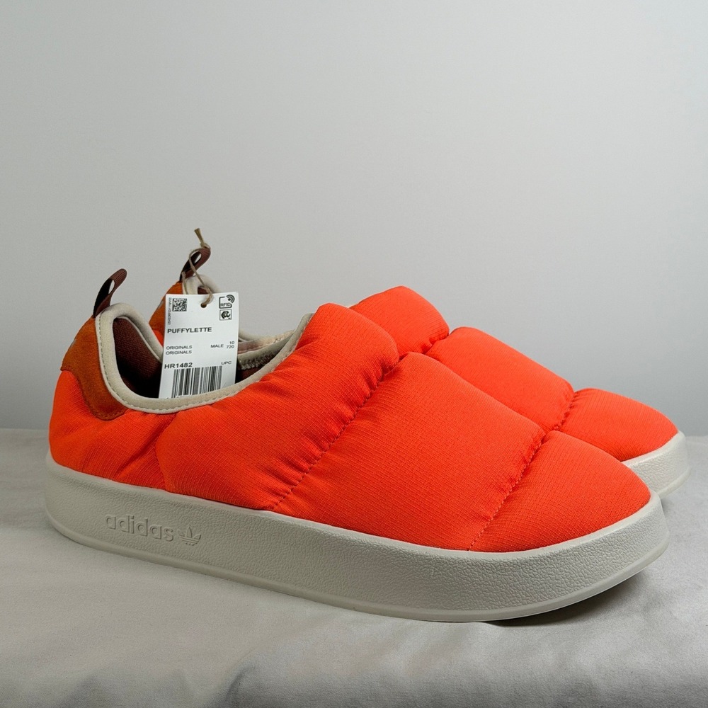 Adidas Originals Puffylette Impact Orange Insulated Slip On Shoes Mens 10